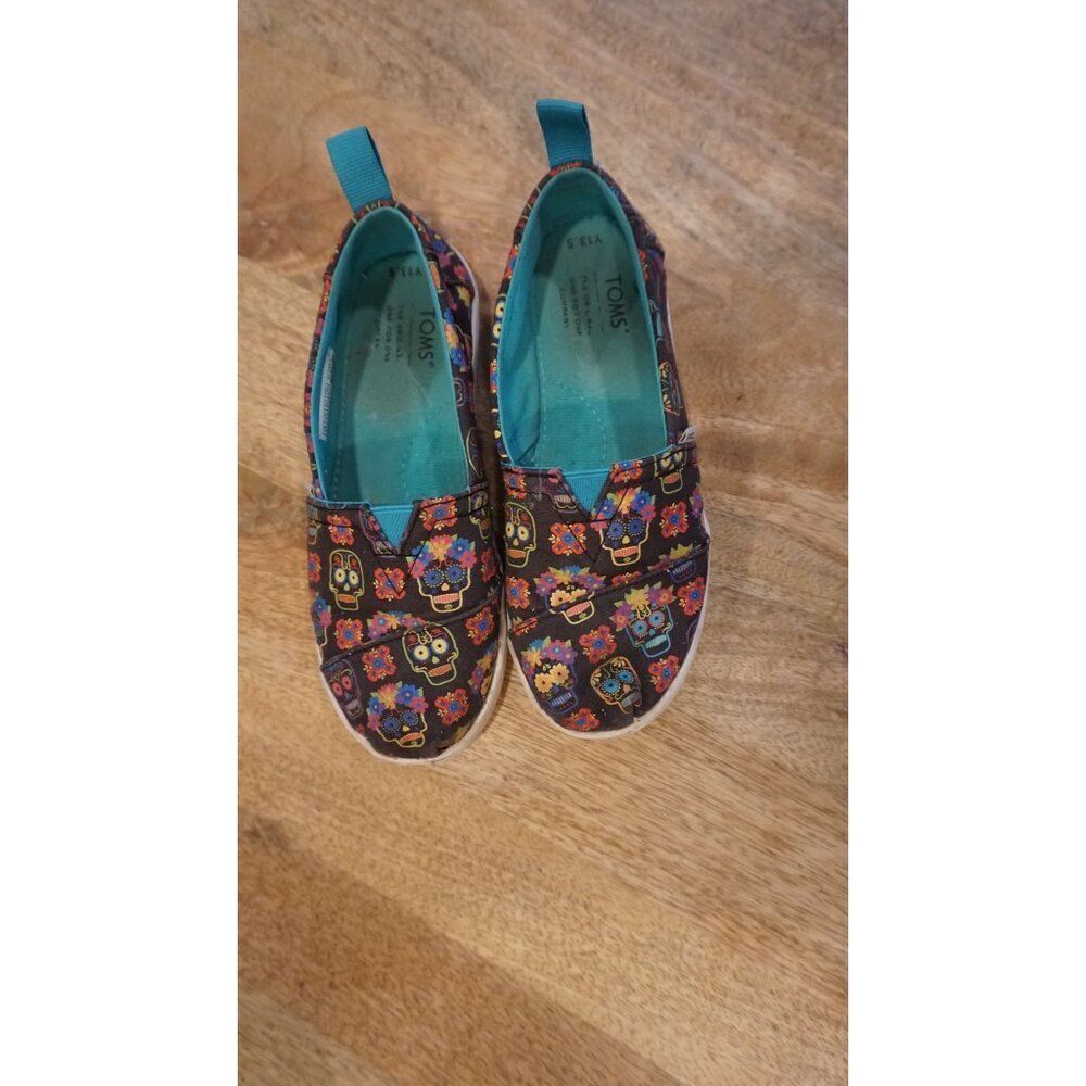 Toms YOUTH Alpargata Dia De Los Muertos Cupsole (Glow in the Dark), Size 13.5 - Picture 2 of 15